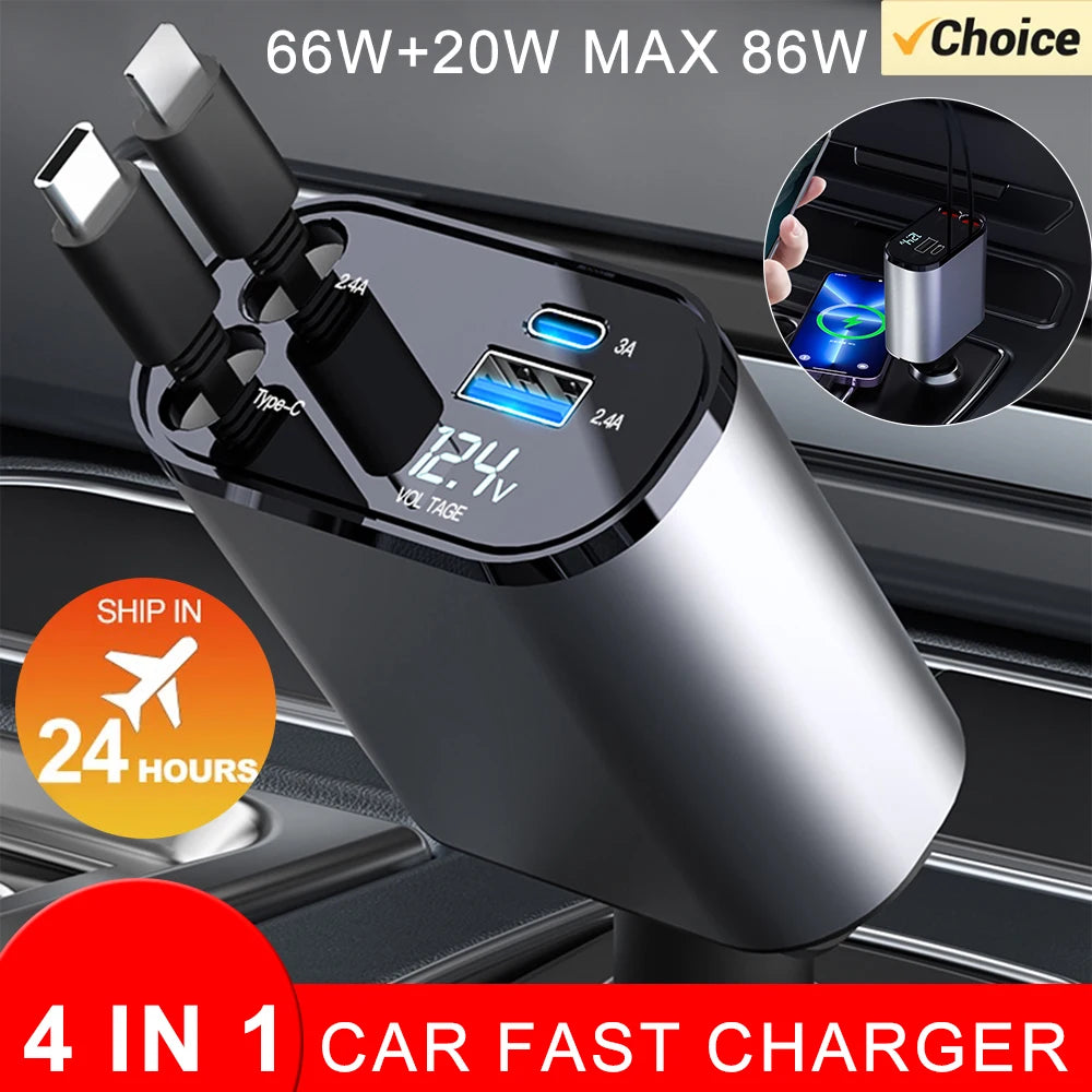 chargesoloutions™ retractable car charger