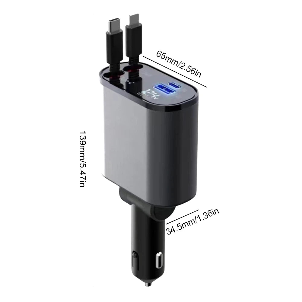 chargesoloutions™ retractable car charger